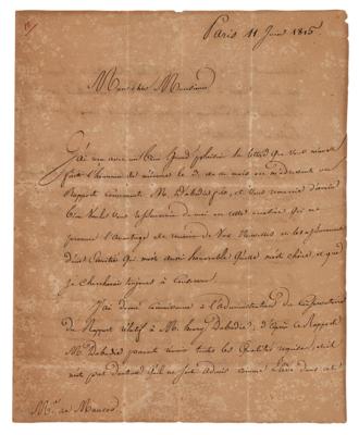 Lot #593 Pierre Baillot Letter Signed
