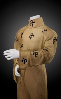 Lot #8175 Prince's Custom-Made Gold Stage Outfit with Love Symbols - Image 2