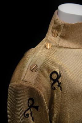 Lot #8175 Prince's Custom-Made Gold Stage Outfit with Love Symbols - Image 4