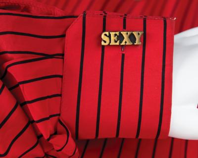 Lot #8083 Prince's Custom-Made Red Striped Shirt with "Sexy" Cufflink - Image 2