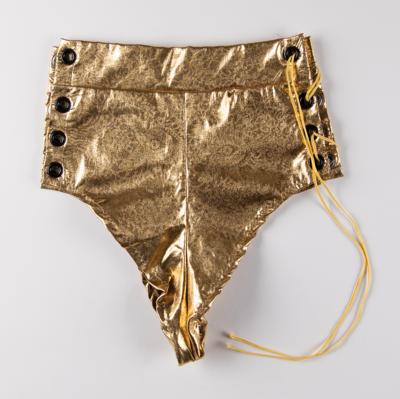 Lot #8176 Mayte Garcia's Stage-Worn Gold Mini-Shorts from the 1995 American Music Awards - Image 2