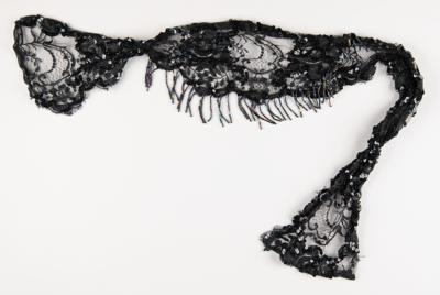 Lot #8009 Prince's Screen- and Stage-Worn 'Purple Rain' Black Lace Mask with Beads and Sequins - Image 3