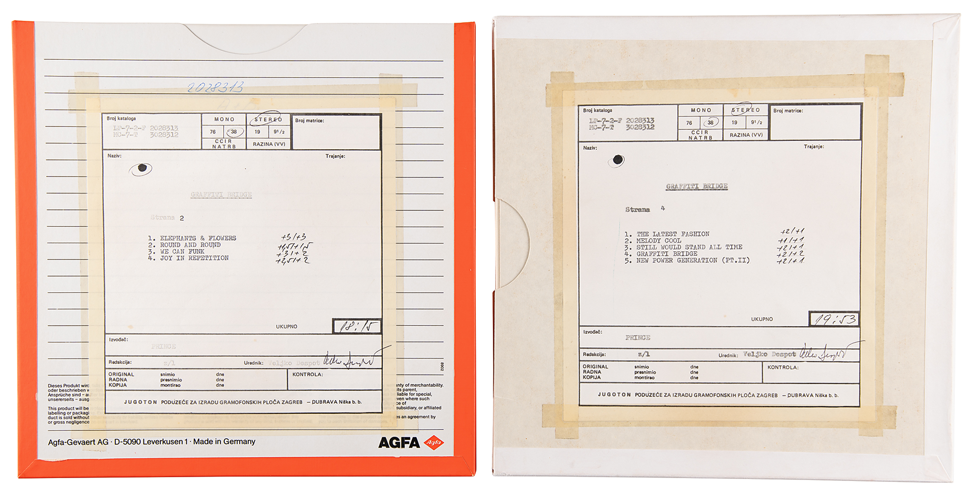 Prince 'Graffiti Bridge' Master Tapes (Jugoton) | RR Auction