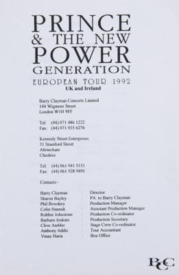 Lot #8130 Prince 1992 World Tour Book for UK/Ireland - Image 2