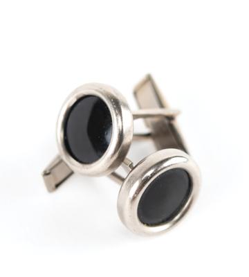 Lot #8044 Prince's Silver-and-Black Parade Tour Cufflinks