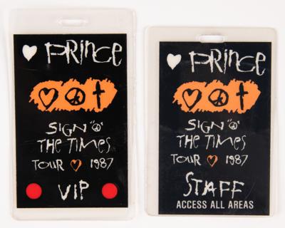 Lot #8062 Prince (2) 'Sign o' the Times Tour' Backstage Passes