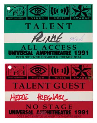 Lot #8127 Prince (2) Backstage Passes and Original Program for the 1991 MTV Video Music Awards - Image 2