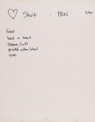 Lot #8106 Prince 'Heart Shirt' Wardrobe Pattern - Image 2
