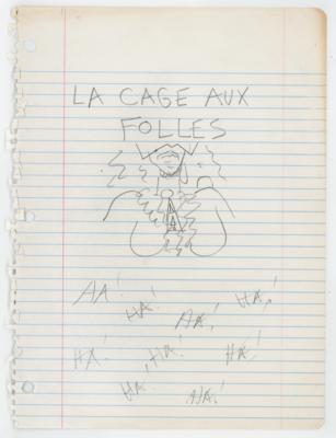 Lot #8038 Prince Hand-Drawn 'La Cage aux Folles' Sketch