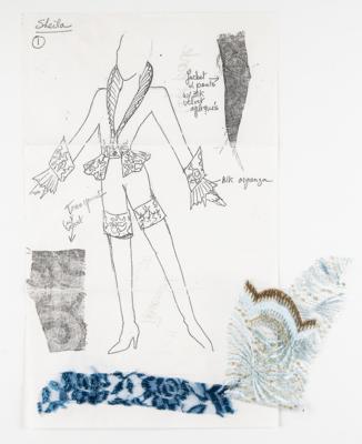 Lot #8026 Sheila E. Fabric Swatches and 'Moodboard' Designs for Album Cover Costumes - Image 2