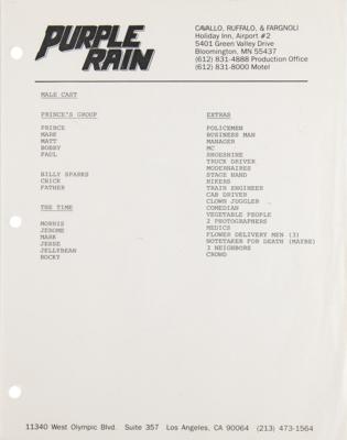 Lot #8023 Purple Rain Original Shooting Schedule - From the PRN Wardrobe Department - Image 5