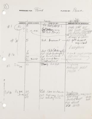 Lot #8023 Purple Rain Original Shooting Schedule - From the PRN Wardrobe Department - Image 6