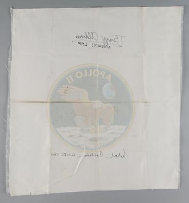 Lot #9265 Buzz Aldrin and Michael Collins Signed Apollo 11 Beta Cloth - Image 2