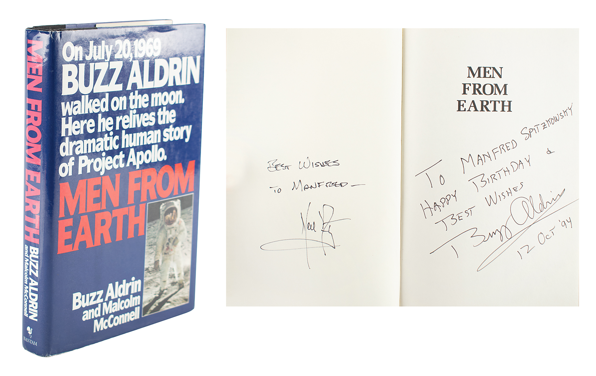 Lot #9263 Neil Armstrong and Buzz Aldrin Signed Book