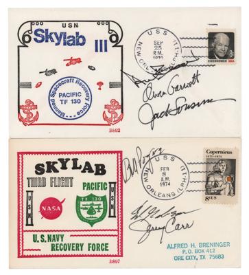 Lot #9732 Skylab 3 and 4 Signed Recovery Covers