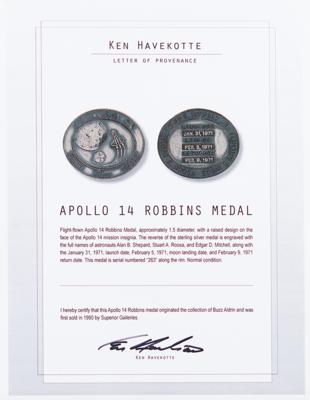 Lot #9426 Apollo 14 Robbins Medallion (Attested as Flown and from the Collection of Buzz Aldrin) - Image 4