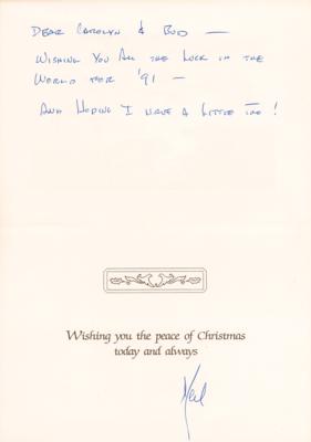 Lot #9302 Neil Armstrong Signed Christmas Card (1990) - Image 1