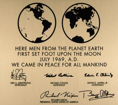 Lot #9294 Buzz Aldrin Signed Lunar Plaque - Image 2