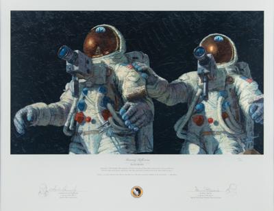 Lot #9356 Alan Bean and Charles Conrad Signed Lithograph: 'Heavenly Reflections'