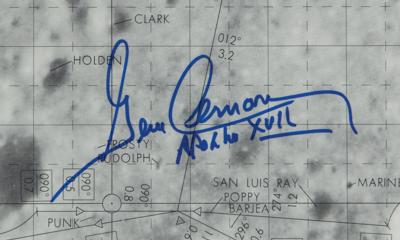 Lot #9544 Gene Cernan Signed Apollo 17 LRV Tracking Chart - Image 2