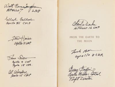 Lot #9570 Apollo Astronauts (7) Signed 'From the Earth to the Moon' Book