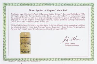 Lot #9392 Apollo 13 Kapton Foil (Attested as Flown) - Image 3