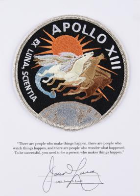 Lot #9393 James Lovell Signed Apollo 13 Patch Presentation