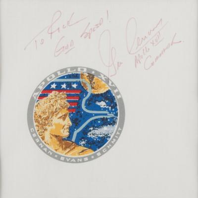 Lot #9552 Gene Cernan Signed Apollo 17 Beta Cloth