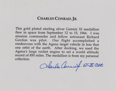 Lot #9134 Charles Conrad's Gemini 11 Flown Fliteline Medallion - Image 3