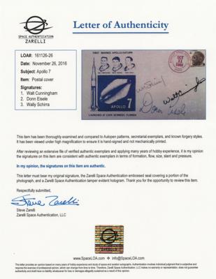 Lot #9188 Walt Cunningham's Apollo 7 Signed Launch Day Cover - Image 3