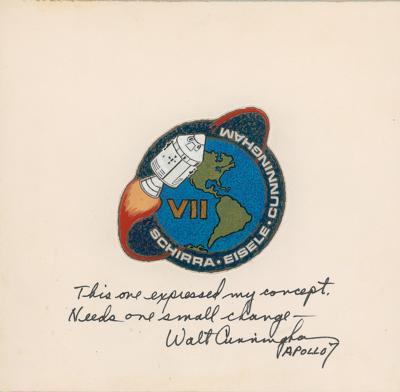 Lot #9183 Apollo 7 Insignia Artwork Signed by Walt Cunningham