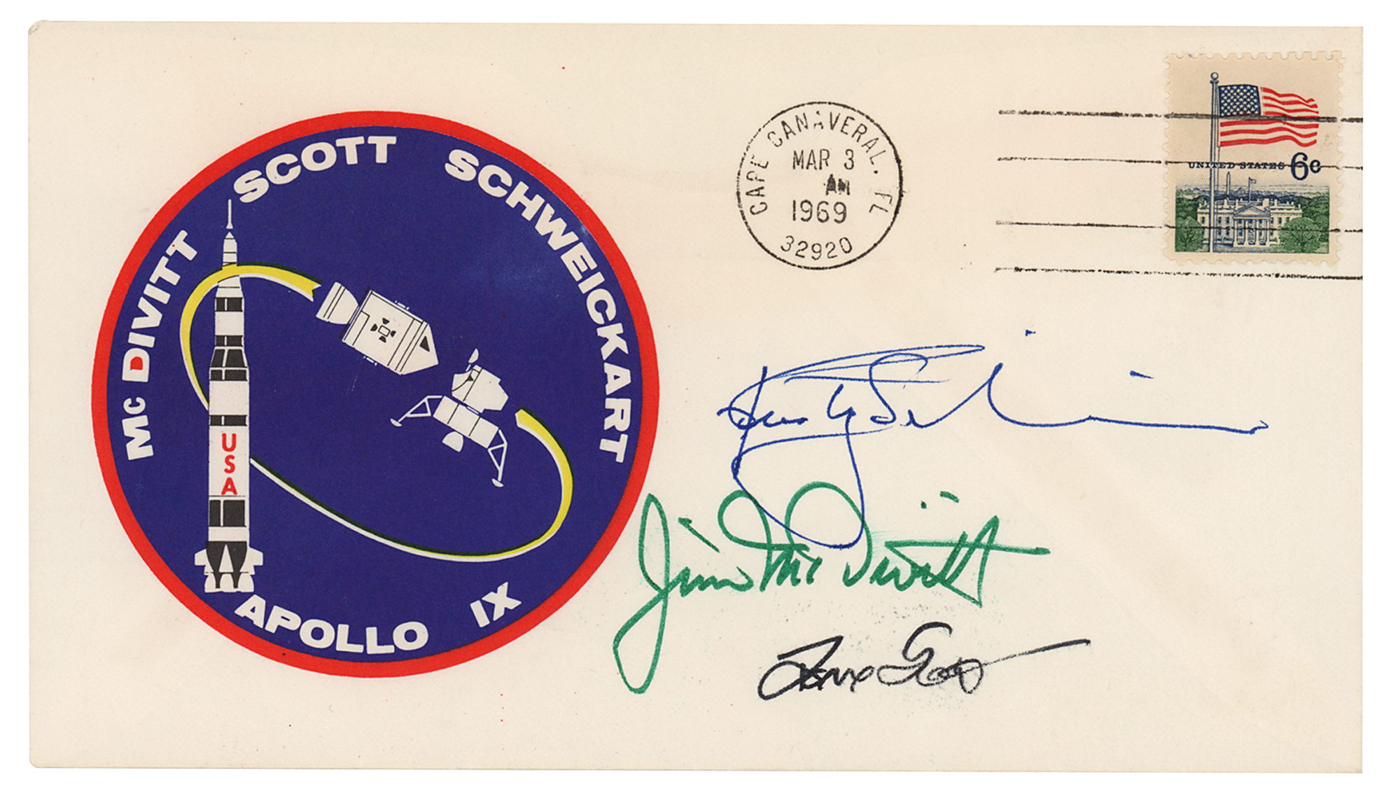 Lot #9225 Apollo 9 Signed Launch Day Cover