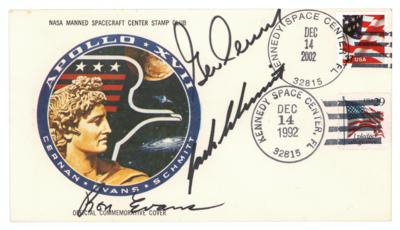 Lot #9553 Gene Cernan's Apollo 17 Signed Anniversary Cover - Image 1