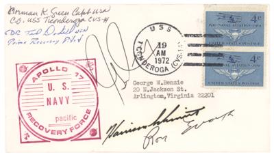 Lot #9554 Apollo 17 Signed Recovery Cover - Image 1