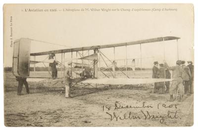 Lot #9015 Wilbur Wright Signed Photograph, Sets a New Altitude Record