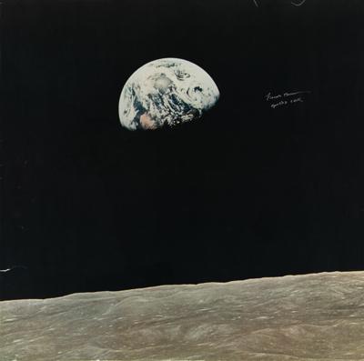 Lot #9215 Frank Borman Signed 'Earthrise' Poster