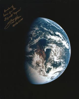 Lot #9405 Fred Haise Oversized Signed Photograph