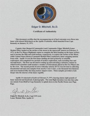 Lot #9424 Edgar Mitchell's Apollo 14 Flown Heel Restraints - Image 4