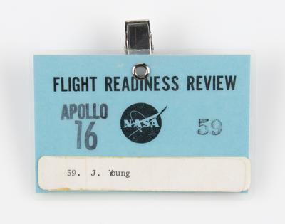 Lot #9500 John Young's Apollo 16 'Flight Readiness Review' Badge