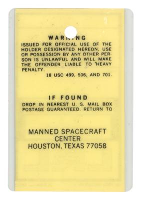Lot #9384 Jim McDivitt's Apollo 14 Lunar Receiving Laboratory Badge - Image 2
