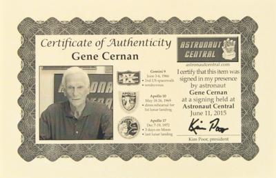 Lot #9541 Gene Cernan Signed 'Apollo Astronaut' Model - Image 4