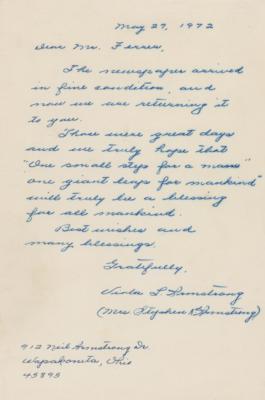 Lot #9307 Neil Armstrong's Mother Writes to an Admirer - Image 1