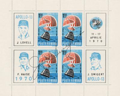 Lot #9413 Apollo 13 Signed (3) Stamp Sheets - Image 2