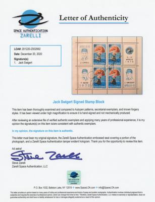 Lot #9413 Apollo 13 Signed (3) Stamp Sheets - Image 4