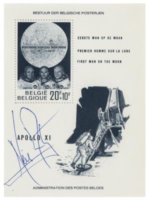 Lot #9283 Neil Armstrong Signed Stamp Sheet