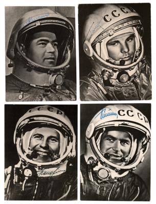 Lot #9910 First Four Cosmonauts (4) Signed Photographs
