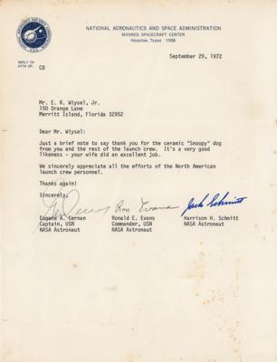 Lot #9533 Apollo 17 Signed Ceramic 'Snoopy' and a Crew-Signed Letter - Image 8