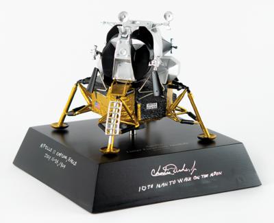 Lot #9506 Charlie Duke Signed Apollo Lunar Module Model