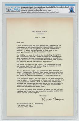 Lot #9817 Ronald Reagan to Neil Armstrong on Challenger Investigation - Image 1