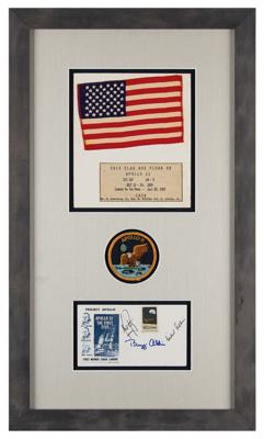 Lot #9262 Apollo 11 Flown Flag and Crew-Signed Cover